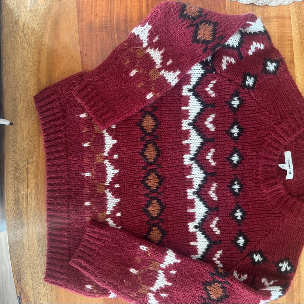 Cozy Knit Kids Sweater - Red Pattern